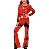 Remimi Girls Halloween Long Sleeve One Piece Jumpsuit Rise Red Princess Outfits 5-12 Years
