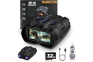 WARMTUYO Night Vision Goggles - 4k Infrared Binoculars with 3.5" HD Screen -16X Digital Zoom 9 Gear Nightvision Binocular for Adults - 5000mAh Up to 12H with 32GB TF Card - Gifts for Hunting Outdoor