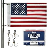 RainierSupplyCo American Flag for Boat - 12x18 USA Boat Flags with Embroidered Stars, Sewn Stripes, 2 Brass Grommets, 4 Heavy Duty Clips - Outdoor US Banner for Pontoon, UTV, Boating Accessories