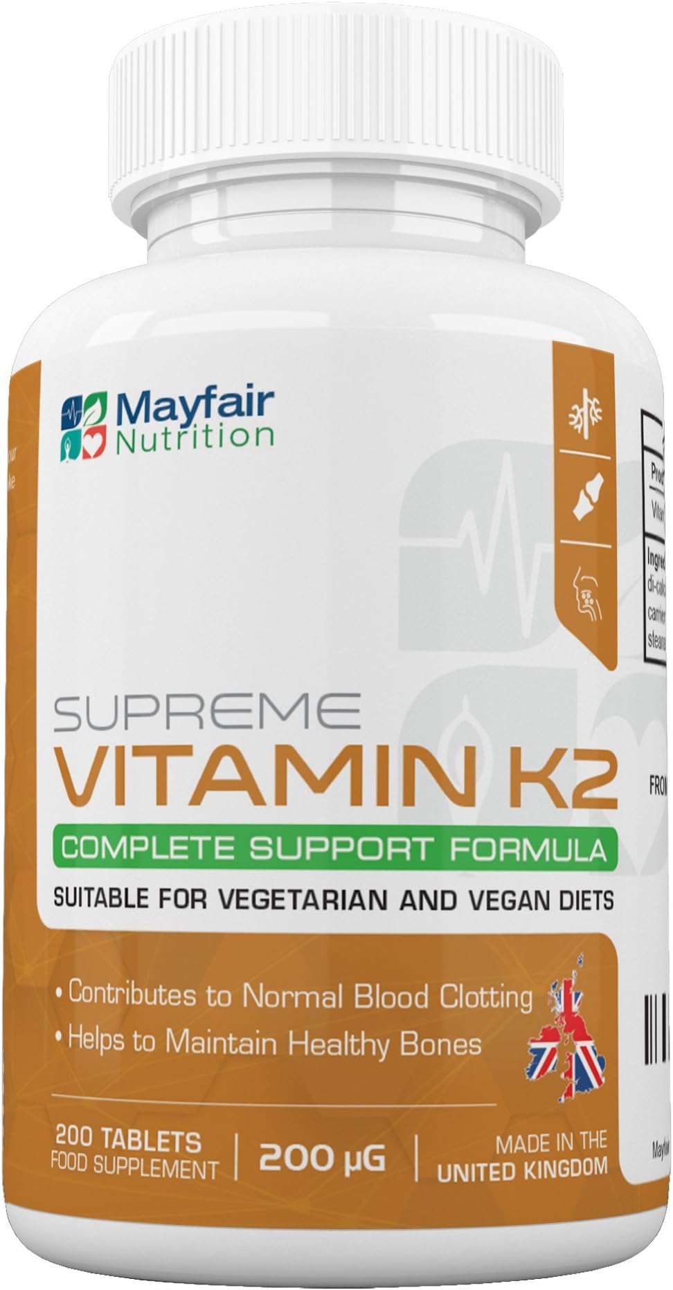 Vitamin K2 (Menaquinone) for Vegans and Vegetarians | High Quality Maintenance for Healthy Bones, Teeth and Heart | Aids in Proper Calcium Absorption | Double Concentration Compared to Other Brands