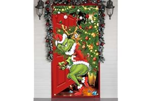 Yarcooly Merry Grinchmas Banner, 71 x 35in Polyester, New Year Christmas Decor for Home Party