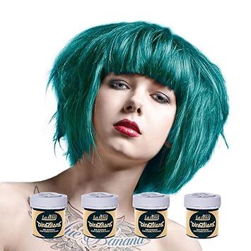 La Riche Directions Haarfarbe 4er Pack (Türkis - Turquoise) Inklusive einem Blue Banana Haarfärbepinsel