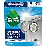 Seventh Generation, Machine Cleaner, 6 Count | Fresh, Clean Washing Machine!; Active Oxy Power Fights Odor-Causing Residue* (*from everyday laundry soils); 6 Count