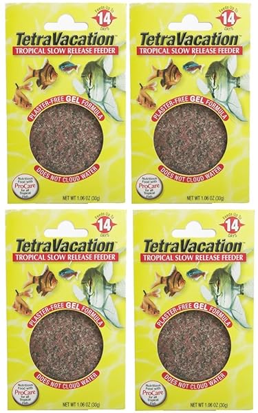 TETRAVACATION 14-DAY FEEDER FOR TROPICAL FISH. 4 PACK (4.24 OZ TOTAL).