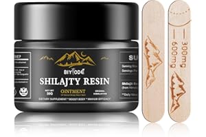 Ktintar Shilajit Pure Himalayan Organic, Shilajit Resin 600mg Maximum Potency Natural Organic Shilajit Resin with 85+ Trace Minerals & Fulvic Acid for Energy, Immune Support, 30 Grams