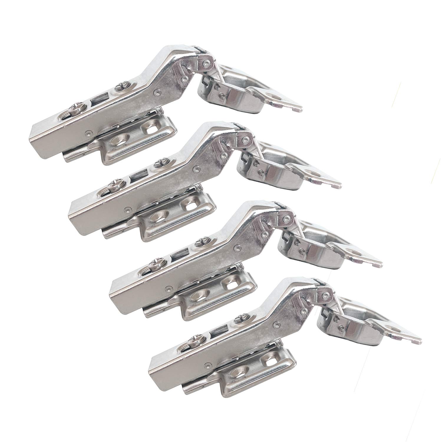 LIKERAINY 30 Degree Hinge 35mm with Hydraulic Damper for Special Corner Door Soft Closing Hinges for Cabinet Cupboard Wardrobe Folding Angular Doors Pack of 4