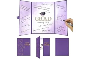 Trgowaul 2024 Graduation Party Decorations, Purple Class of 2024 Guest Book Alternative, Congrats Grad Signature Certificate Board, Congrats Grad Sign in Poster, Graduation Party Supplies Favors Gifts