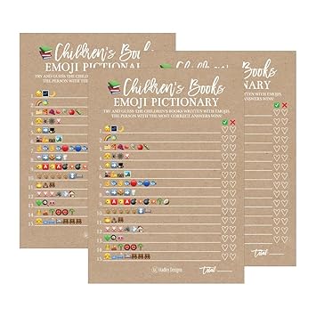 Amazoncom 25 Rustic Emoji Childrens Books Pictionary Baby Shower