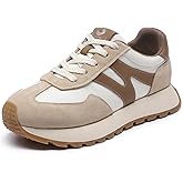 somiliss Platform Fashion Sneakers for Women Suede Patchwork Casual Tennis Shoes Comfortable Non Slip Running Walking Shoes