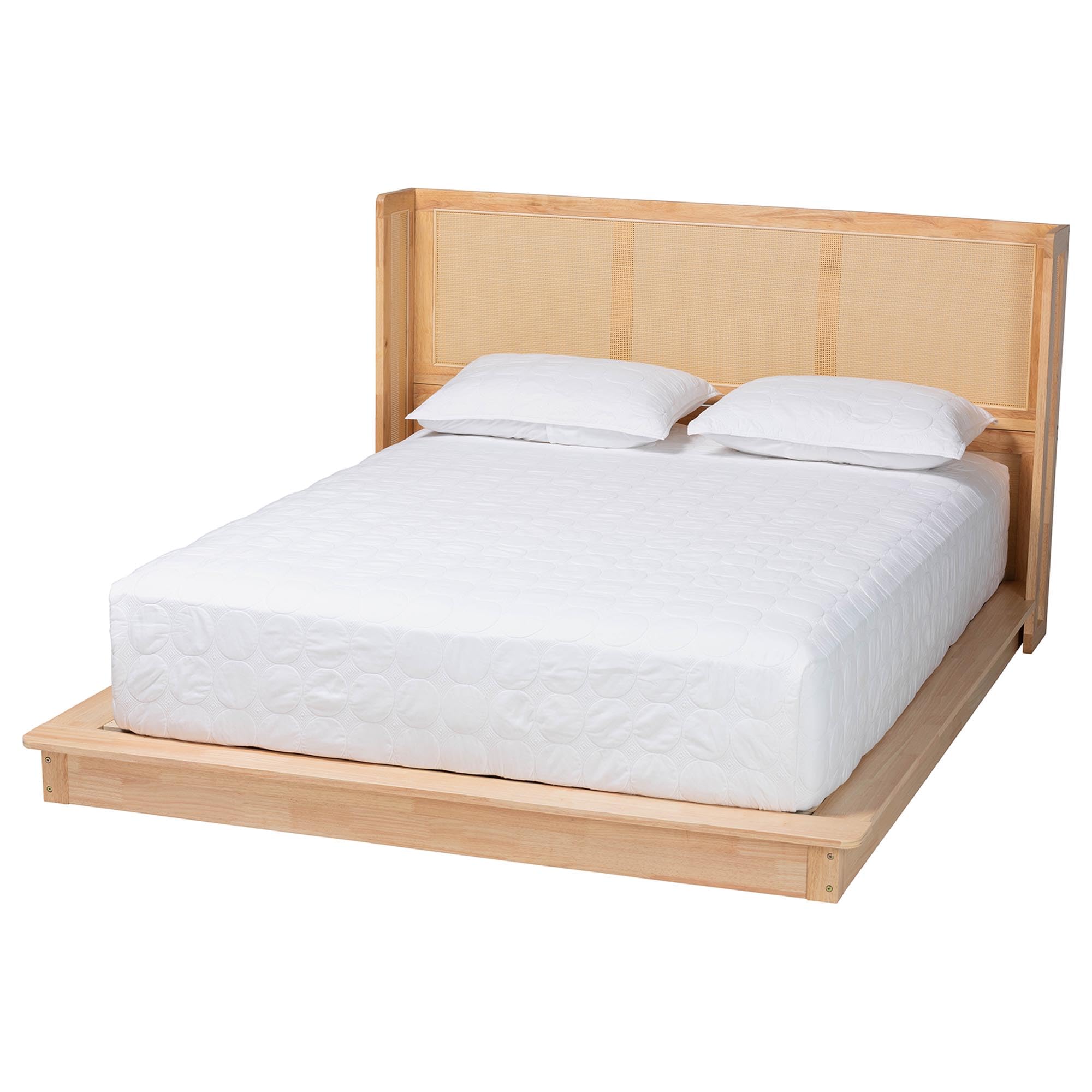 Photo 1 of ***NO MATTRESS**FRAME ONLY** Baxton Studio Glennis Platform with Woven Rattan, Queen, Natural Brown