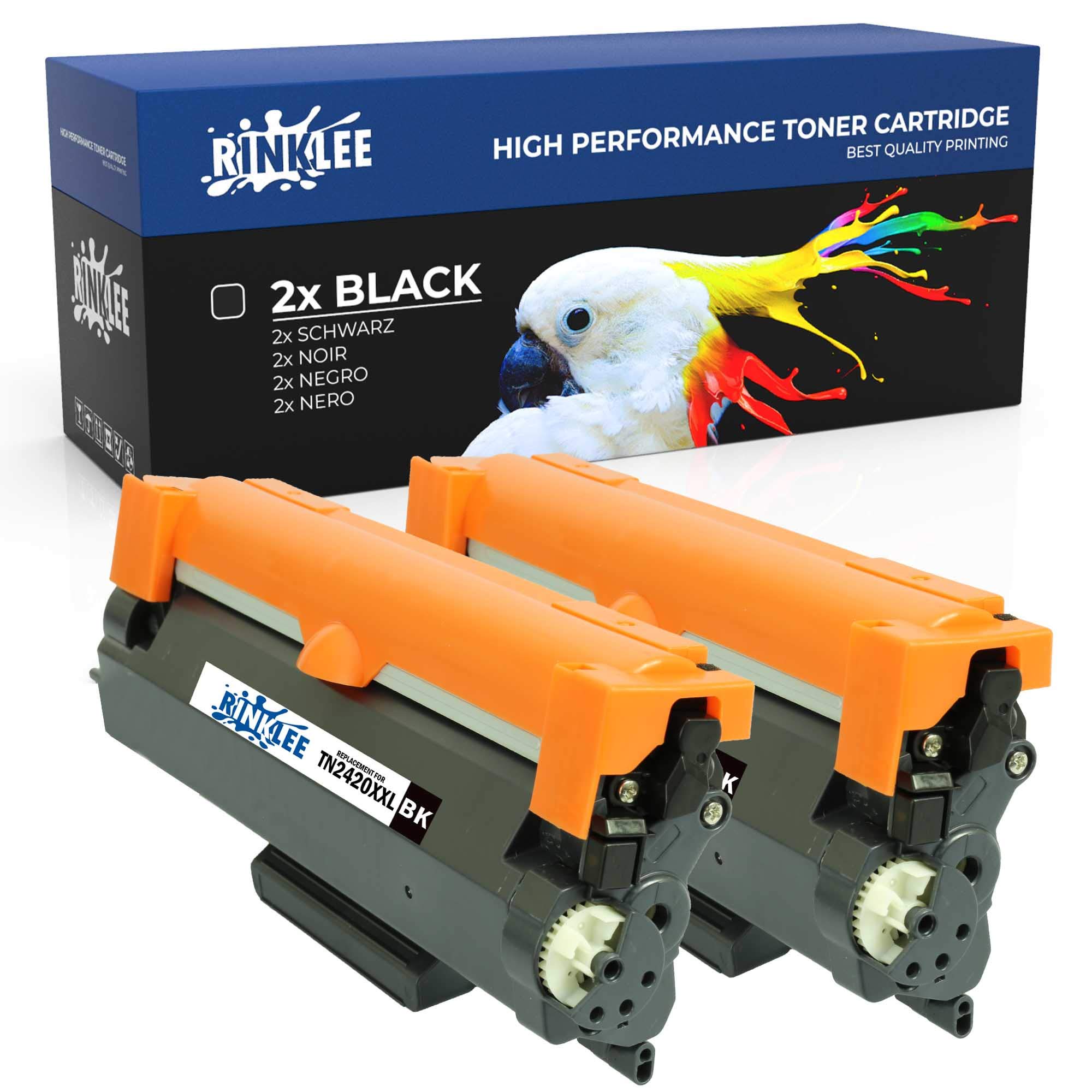RINKLEE TN2420 XXL High Yield 6000 Pages 2 Toner Cartridges Compatible with Brother HL-L2310D L2350DW L2370DN L2375DW DCP-L2510D L2530DW MFC-L2710DN L2710DW L2730DW L2750DW [with CHIP]