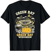 Vintage Green Bay Wisconsin Sunset Skyline Cityscape T-Shirt