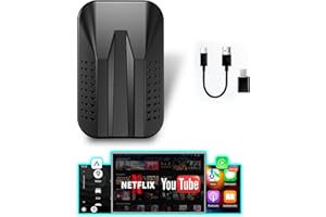 M CARKUMI 2 in 1 Wireless CarPlay&Android Auto Adapter Built in Netflix/YouTube/Disney/Google Play, 2024 Upgrade Plug&Play Wireless Carplay Adapter for OEM Wired CarPlay Cars, Magic Box 2.0, TF Card, MirrorLink