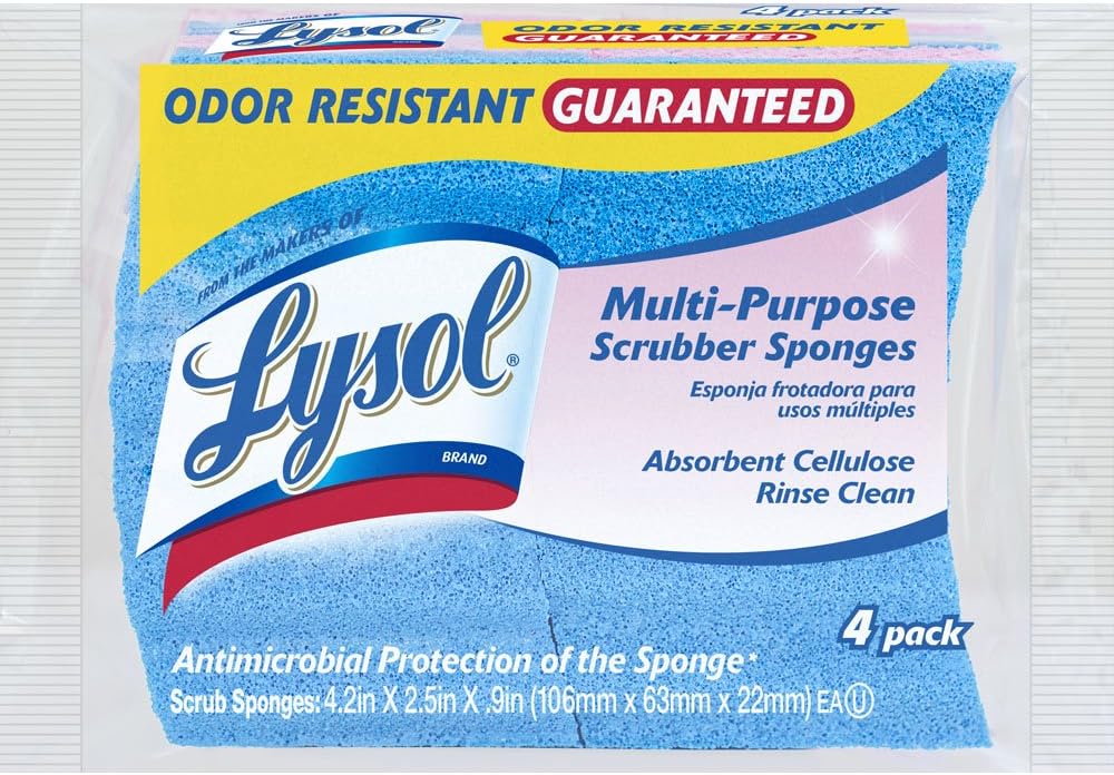 Lysol MultiPurpose Cellulose Scrub Sponges, 4Pack Amazon.ca Home