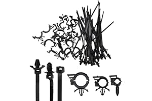Organize Wires with 45Pcs Push Mount Cable Ties and Car Wire Routing Clips Suitable for Various Applications
