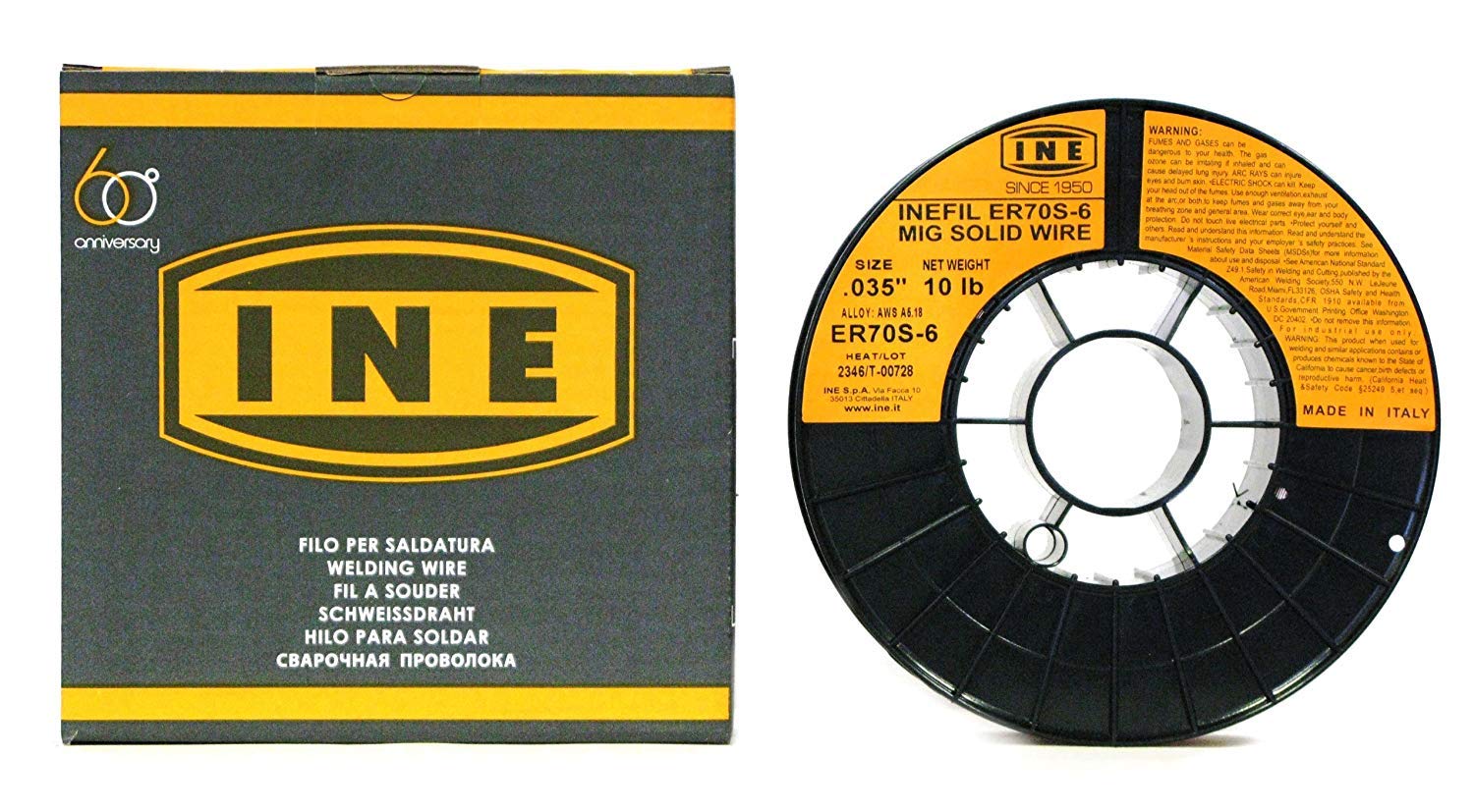 INEFIL ER70S6 .035Inch on 10Pound Spool Carbon Steel Mig Solid
