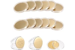 OGANAZI 15 Pieces Blank Challenge Coin, 1.57 Inch Blank Coins for Laser Engraving Custom Challenge Coins with Acrylic Protection Box for DIY Crafts Birthday Travel Commemorative Collection, Golden
