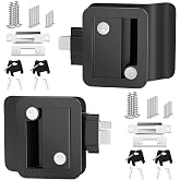 DaierTek RV Door Lock 2-Pack - 100% Zinc Alloy Camper Premium Door Handle Latch Replacement with 8 Keys, Fits 2.75"x3.75" Holes, Black Entry Door Lock Set for RV Camper Travel Trailer