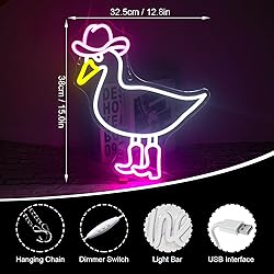 DREAMFORT Cowboy Duck Neon Sign,Duck Neon Signs