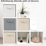 Amazing Tour 8 PCS Cube Storage Boxes 27x27x27 Foldable Fabric Beige view 9