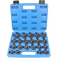 DPTOOL Crows foot Wrench Set 1/2" and 3/8” Drive Flare Nut Crowfoot Wrench Set Metric 8-32mm 6 Point Crows Feet Wrench Set 21