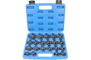 DPTOOL Crows foot Wrench Set 1/2" and 3/8” Drive Flare Nut Crowfoot Wrench Set Metric 8-32mm 6 Point Crows Feet Wrench Set 21