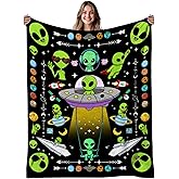 Alien Blanket Gift for Women, Cozy Warm Blanket Gifts for Alien Lovers Soft Throw Blanket for Bed Sofa, Gifts for Christmas Thanksgiving 40x50in