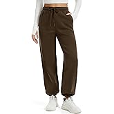 MAGCOMSEN Women's Fleece Lined Joggers Winter Baggy Sweatpants with Pockets Thermal High Waisted Casual Athletic Pants