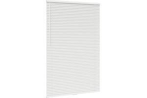 Cordless Aluminum Mini Blind - 18" W x 48" L - White, Premium Duty 1 Inch Metal Slats, Over 400 Custom Sizes Starting at 19.97, Durable, Waterproof Window Shades by Lumino