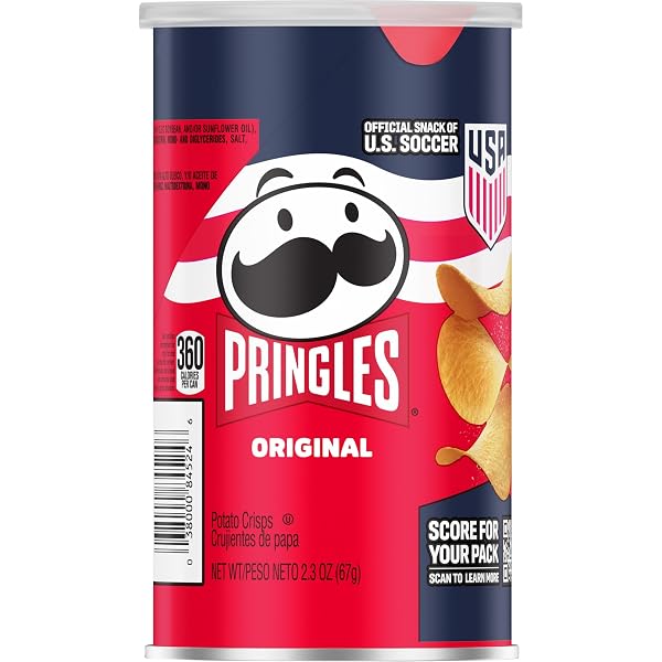 PRINGLES POTATO CRISPS CHIPS, LUNCH SNACKS, OFFICE AND KIDS SNACKS, GRAB N’ GO, ORIGINAL (12 CANS)