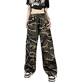 SESERAGI Cargo Pants Women Baggy Streetwear Y2K Drawstring Trousers Wide Leg Pants