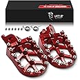 MZS Dirt Bike Foot Pegs, CNC Motocross Footpeg MX Footrest Rest Pedal Red Compatible with CR125 CR250 CRF150R CRF250L CRF250R CRF250RALLY CRF250X CRF300L CRF450R CRF450RX CRF450X CRF450L CRF1000L