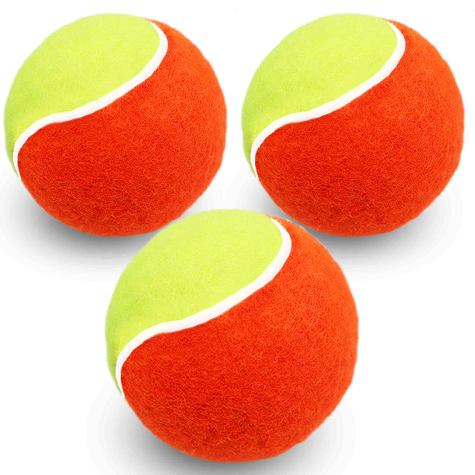 AXKAL Tennis Balls Bulk Orange for Kids Dogs Practice Low Compression Stage 9 16 Pack, Tennis Balls Non Slip Rubber Good for Beginner Training Ball Tool (3 Pack-Orange)