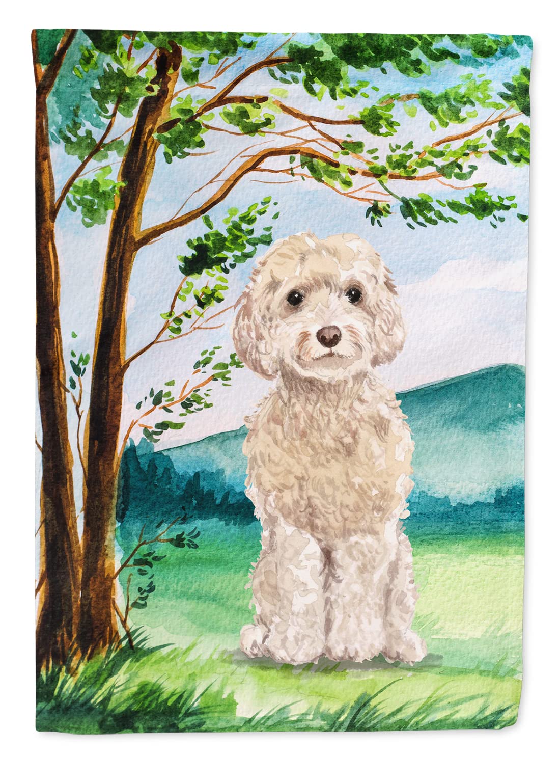 Caroline's Treasures CK2019CHF Under The Tree Goldendoodle Flag Canvas House Size, Large, Multicolor