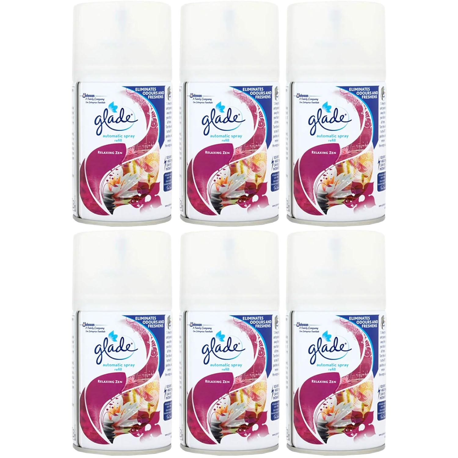 6 x Glade Automatic Spray Relaxing Zen, Air Freshener Refills 269ml