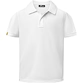 Dekomere Boys Short Sleeve Pique Polo Shirt Uniform Golf T-Shirts for Kids 6-16 Years