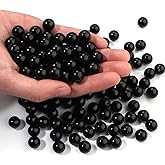 Chuyau 80pcs Black 14mm Pearl Beads with Hole Round Pearls for Crafting Loose Pearl Beads for Jewelry Making Fake Pearls Bead for Bracelets Necklaces Earrings Key Chains Accessories DIY