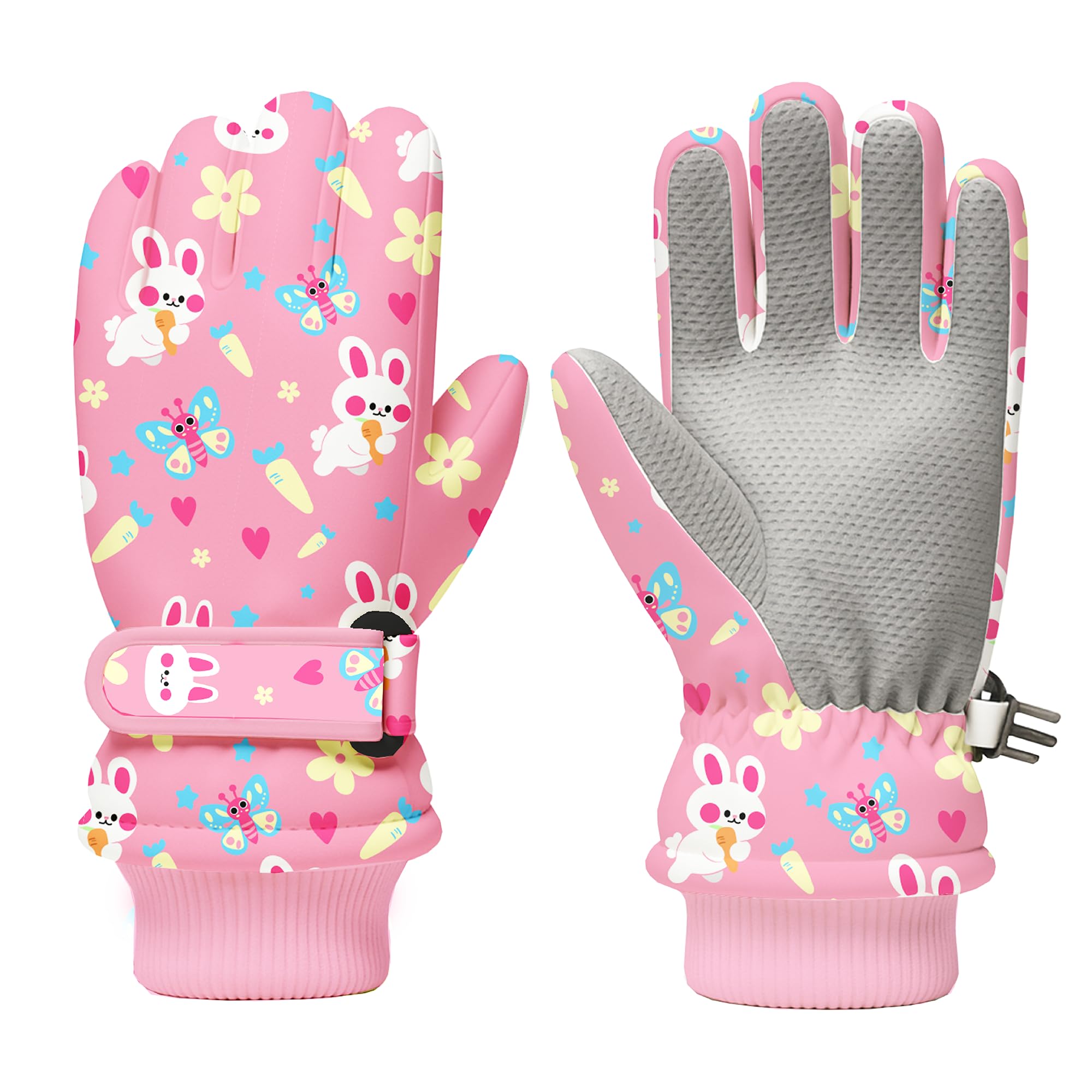 Photo 1 of WRTMBOIF Kids Winter Snow Ski Gloves, Waterproof Cold Weather Insulated Outdoor Snowboard Gloves for Toddler Girls 3-11Y