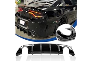 KKoneAuto V3 Style Rear Diffuser Compatible with 2015-2023 Charger SRT Rear Lip Bumper Diffuser Glossy Black, 2016 2017 2018 2019 Charger Rear Body Splitter Valance PP (Non-Widebody Models)