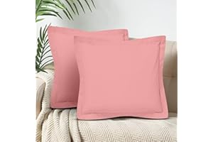 CharlottelyHues Set of 2 Pillow Shams 1000 Thread Count European Square Pillow Covers 100% Egyptian Cotton Cushion Covers Hotel Quality Natural, Soft Bed Pillow Shams - (Euro 26''x26'', Mystic Rose)