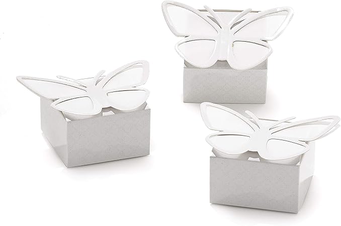 50 piezas caja portaconfetti Cubo mariposa blanca festivo: Amazon.es: Hogar