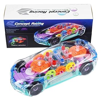 Toyshine Concept Musical and 3D Lights Kids Transparent Car, Toy for 2-5 Year Kids