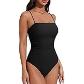 SUUKSESS Women Sexy One Piece Swimsuit Tummy Control Square Neck Bathing Suit
