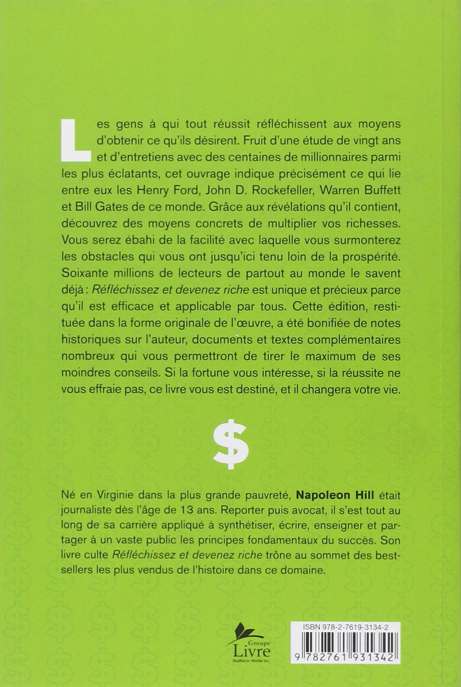 Reflechissez Et Devenez Riche Hill Napoleon 9782761931342 Books Amazon Ca