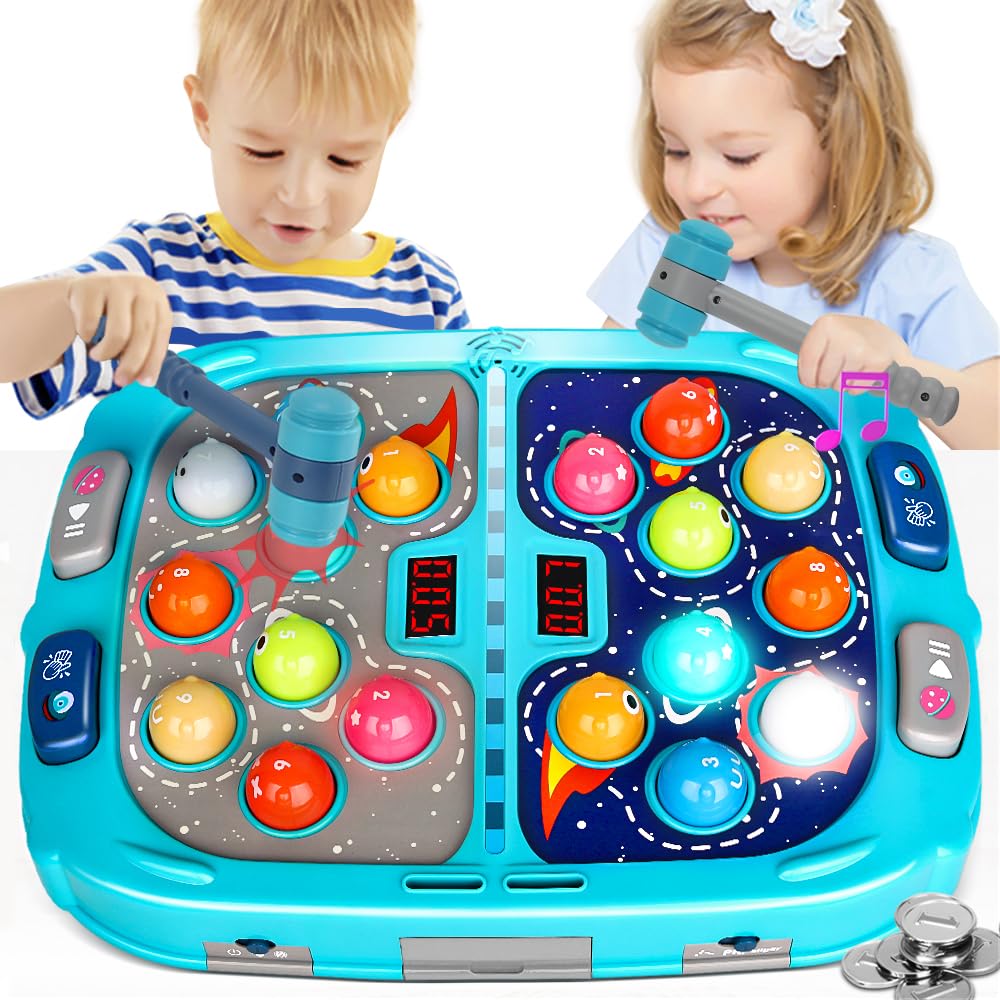 Photo 1 of Whack Game Mole for Toddlers, Toys for 3-12 Year Old Boys and Girls, Pounding Game for Kids,Gifts for 3 4 5 6+ Year Old Boys, Interactive Educational Toy with Sound and Light,PK Mode with 2 Hammers