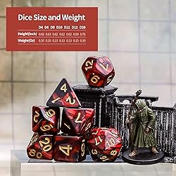 CiaraQ Polyhedral Dice Set (35 Pieces) with Black