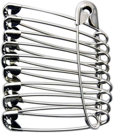 eRadius Extra Large Safety Pins Kraft Craft Pins Size 4 55mm 10Pcs Silver