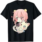 Anime and Cats Lover for Teen Manga Kawaii Graphic Otaku T-Shirt