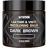 WYCOON Leather Recoloring Balm & Color Restorer | Dark Brown Leather Dye, Paint & Repair Kit for Furniture, Couches, Car Seats, Shoes | Restore Faded & Scratched Surfaces