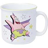 Silver Buffalo Spongebob Squarepants Main Character Energy Featuring Patrick Star Ceramic Camper Mug, 20 Ounces